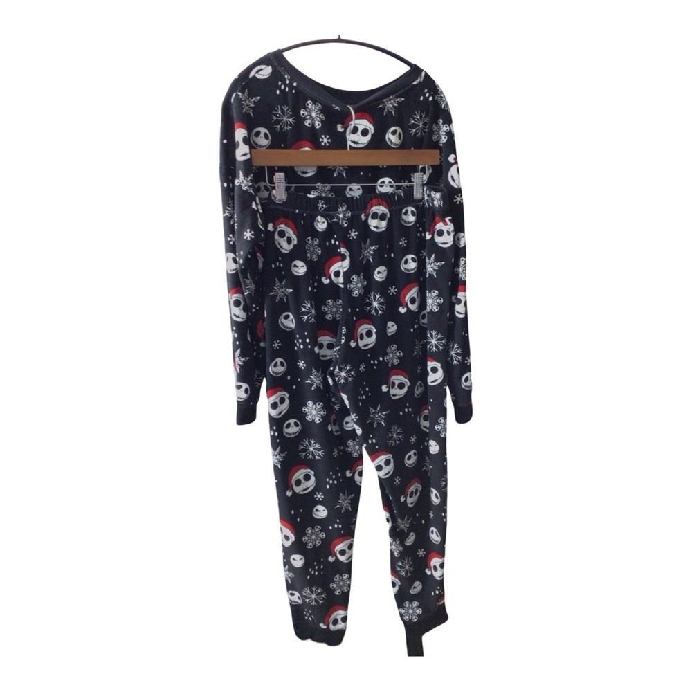 Disney Black and White Pajama Set with Santa Skulls - Picture 1 of 4
